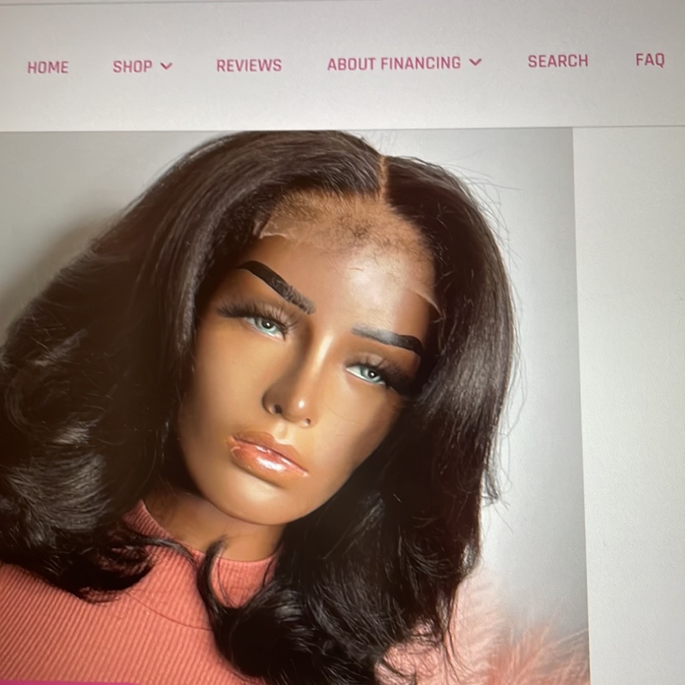 Lace closure wig 5x5. New never worn HD lace 14 inch. Textured straight